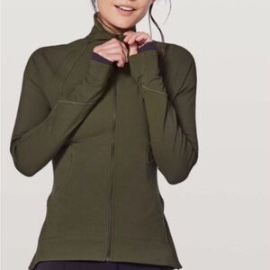 Lululemon Gait Keepers Deep Olive Zip-Up Jacket Size 6
